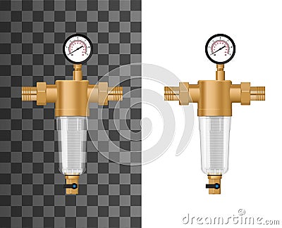 House water sediment filter system vector mock-up Vector Illustration