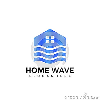 House Wave Logo Design. Creative Idea logos designs Vector illustration template Vector Illustration