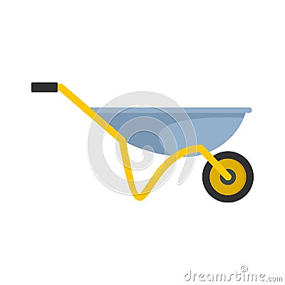 House wheelbarrow icon, flat style Cartoon Illustration