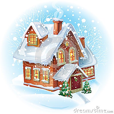 House in winter Vector Illustration