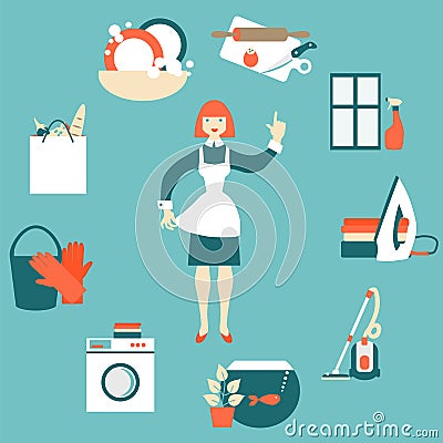 House work concept vector illustration Vector Illustration