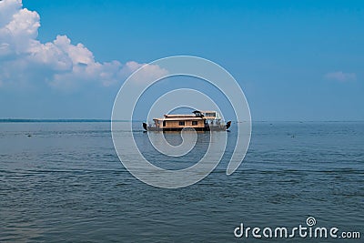 Kerala houseboat cruise in backwaters, Alleppey Editorial Stock Photo