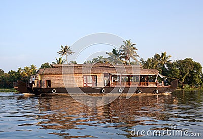 Houseboat on backwaters in Kerala, South India Editorial Stock Photo