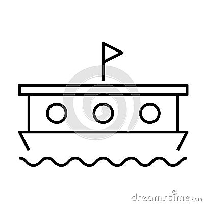Houseboat home thin line icon Vector Illustration