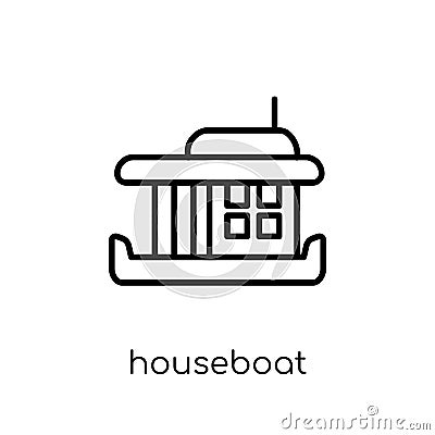 houseboat icon from Transportation collection. Vector Illustration