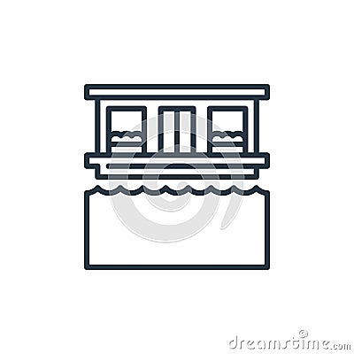 houseboat icon vector from holland concept. Thin line illustration of houseboat editable stroke. houseboat linear sign for use on Vector Illustration