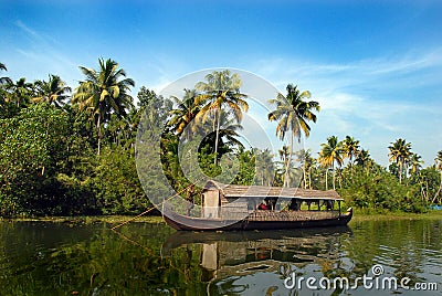 Houseboat in Kerala Editorial Stock Photo