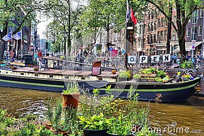 Houseboat Museum in Amsterdam Editorial Stock Photo