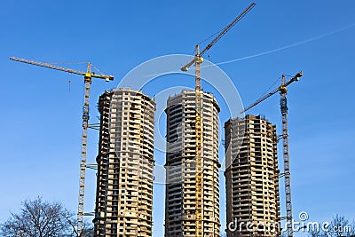 Housebuilding panorama Stock Photo