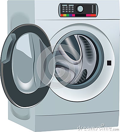 Household appliance washing machine Vector Illustration