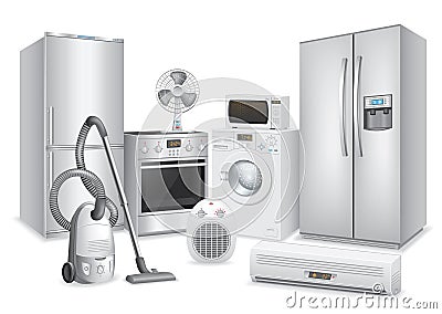 Household Appliances Vector Illustration