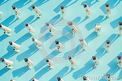 Household cameras use multi-factor authentication and digital encryption for secure network access and safeguarding through advanc Cartoon Illustration