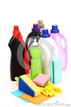 Household chemical goods Stock Photo