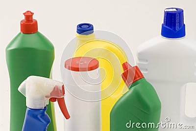 Household cleaning products. Stock Photo