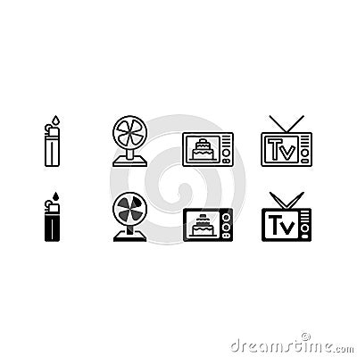 Household electronic appliance icon vector illustration isolated Stock Photo