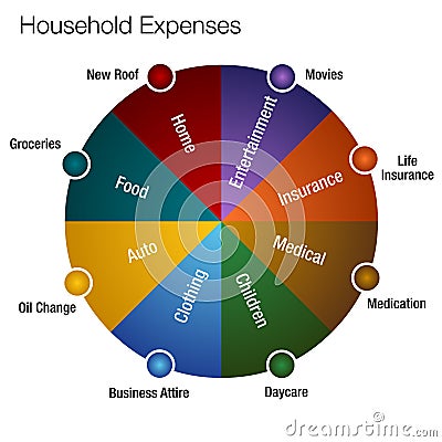 Household Expenses Chart Vector Illustration