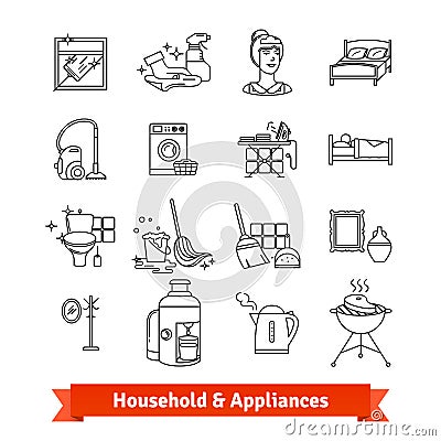 Household and Home appliances Vector Illustration