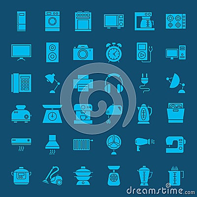 Household Solid Web Icons Vector Illustration