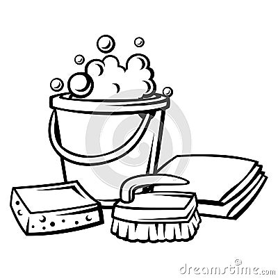 Housekeeping cleaning illustration. Background for service and advertising. Vector Illustration