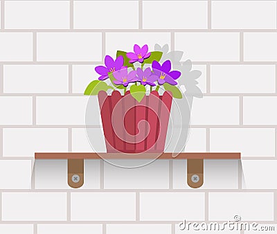 Houseplant Design Flat Concept Vector Illustration