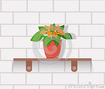 Houseplant Design Flat Concept Vector Illustration