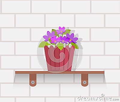 Houseplant Design Flat Concept Vector Illustration