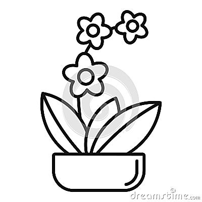 Houseplant orchid icon, outline style Vector Illustration