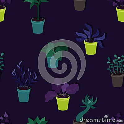 Houseplants background Vector Illustration