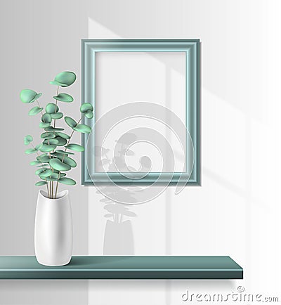 Houseplants Realistic Background Vector Illustration