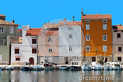 Houses in Adriatic town Cres Stock Photo