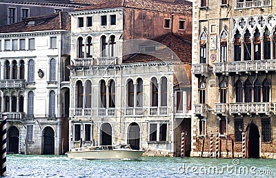 Houses along the Grand Canal, Venice Stock Photo