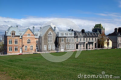 Houses builded during the British period in Quebec City Editorial Stock Photo