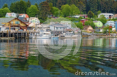 Houses and Businesses, Sitka Alaska Stock Photo