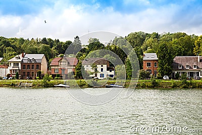 Houses in Dinant Editorial Stock Photo