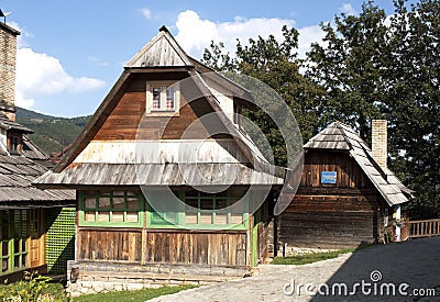 Houses in ethno village Drvengrad Stock Photo