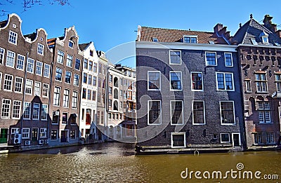 Houses in front of the canals Amsterdam Holland Stock Photo