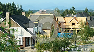 Houses Homes Construction New Subdivision Stock Photo