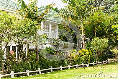 Houses Homes Tropical Landscaping Stock Photo