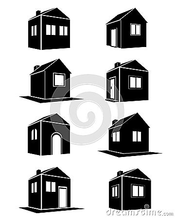 Houses icons set. Real estate Vector Illustration
