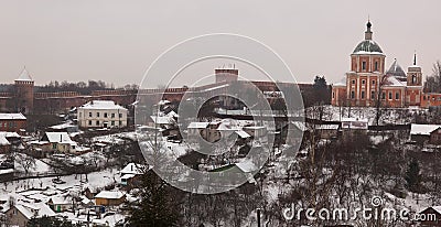 Houses and Kremlin wall. Smolensk. Russia. Stock Photo