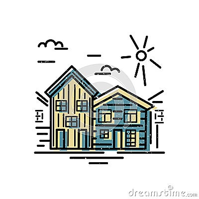 Houses logo design Cartoon Illustration