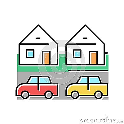 houses motel color icon vector illustration Vector Illustration