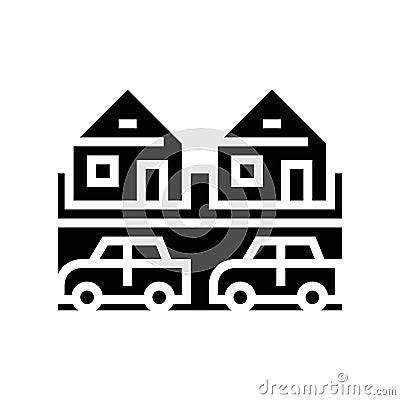 houses motel glyph icon vector illustration Vector Illustration