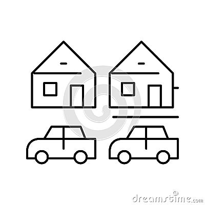 houses motel line icon vector illustration Vector Illustration