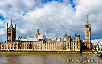 Houses of Parliament and Big Ben in London, UK Stock Photo