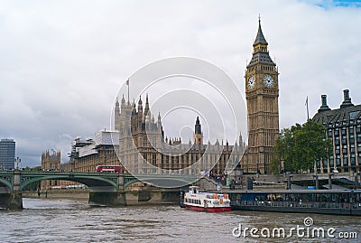 The Houses of Parliament and Big Ben in London Editorial Stock Photo