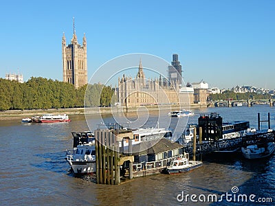 Houses of Parliament or Palace of Westminster on the River Thames, London, United Kingdom Editorial Stock Photo