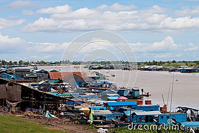 Houses on the river Stock Photo