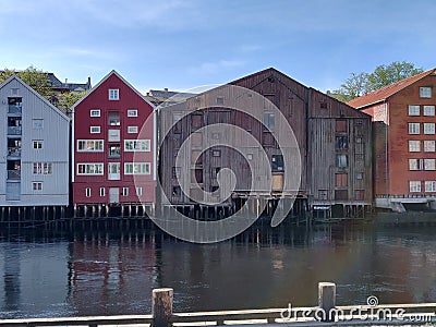 Houses by the river Stock Photo