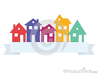 Houses silhouettes vector. Vector Illustration